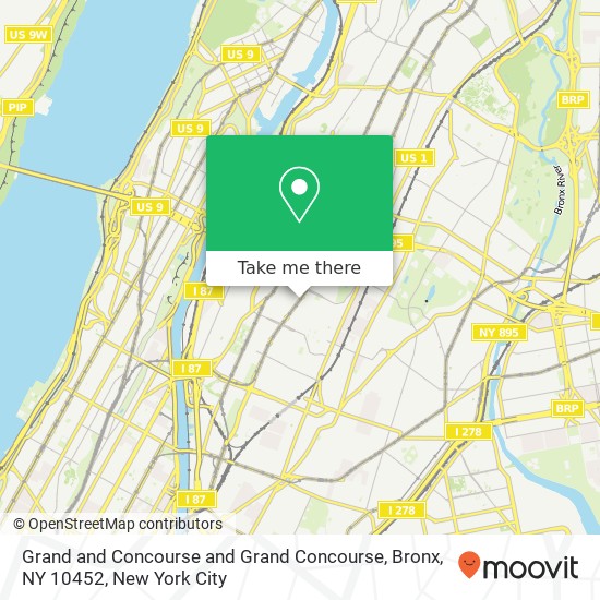 Grand and Concourse and Grand Concourse, Bronx, NY 10452 map