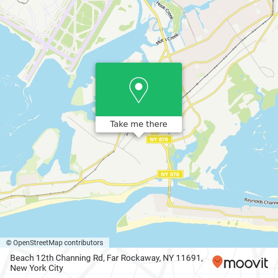 Mapa de Beach 12th Channing Rd, Far Rockaway, NY 11691