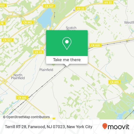 Mapa de Terrill RT-28, Fanwood, NJ 07023