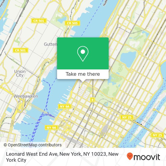 Leonard West End Ave, New York, NY 10023 map
