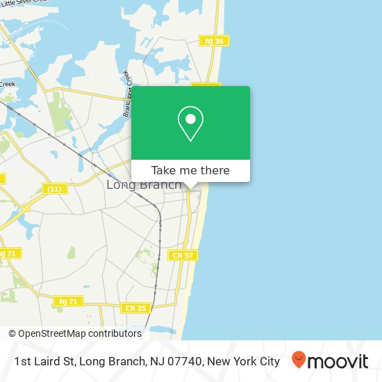 Mapa de 1st Laird St, Long Branch, NJ 07740