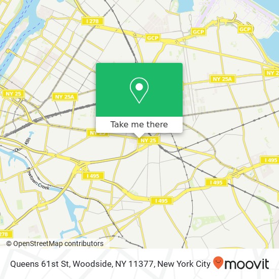 Mapa de Queens 61st St, Woodside, NY 11377