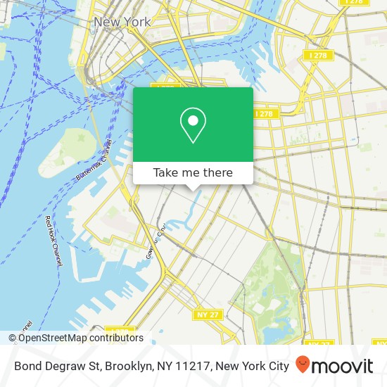 Mapa de Bond Degraw St, Brooklyn, NY 11217