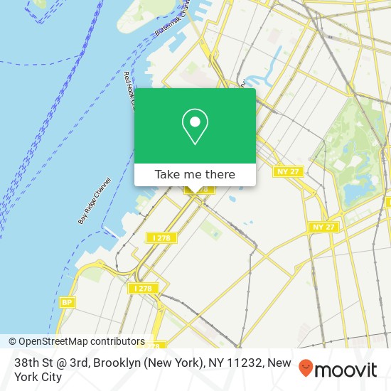 Mapa de 38th St @ 3rd, Brooklyn (New York), NY 11232