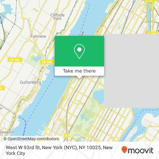 West W 93rd St, New York (NYC), NY 10025 map