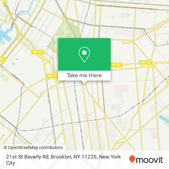 Mapa de 21st St Beverly Rd, Brooklyn, NY 11226