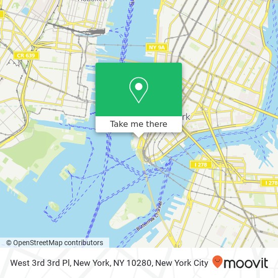 Mapa de West 3rd 3rd Pl, New York, NY 10280