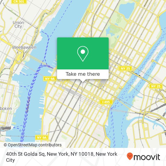 40th St Golda Sq, New York, NY 10018 map