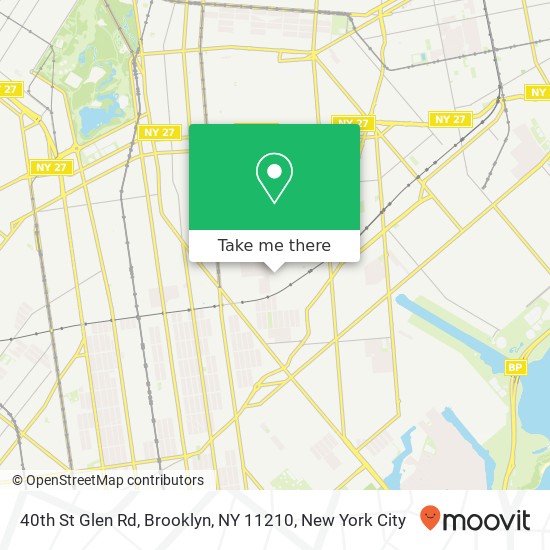 Mapa de 40th St Glen Rd, Brooklyn, NY 11210