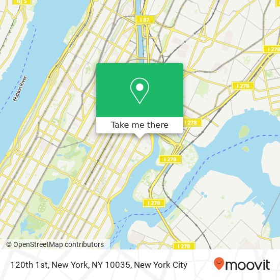 Mapa de 120th 1st, New York, NY 10035