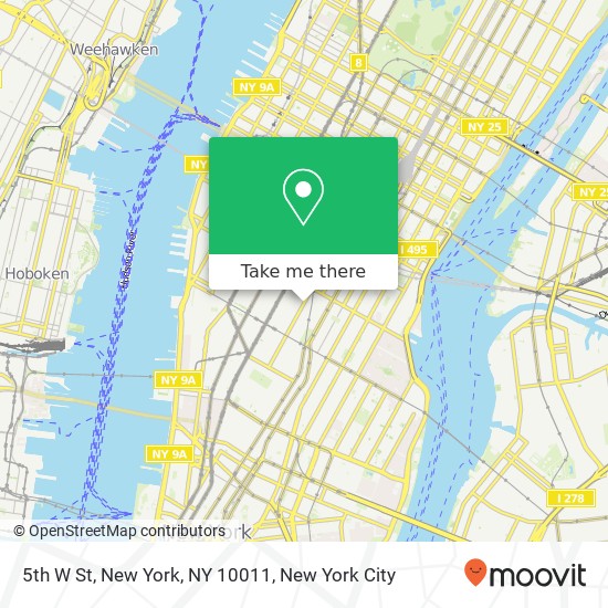 5th W St, New York, NY 10011 map