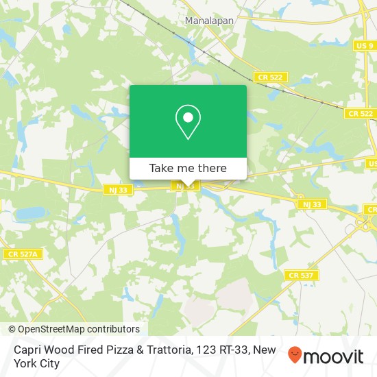 Mapa de Capri Wood Fired Pizza & Trattoria, 123 RT-33