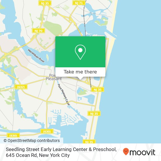 Mapa de Seedling Street Early Learning Center & Preschool, 645 Ocean Rd