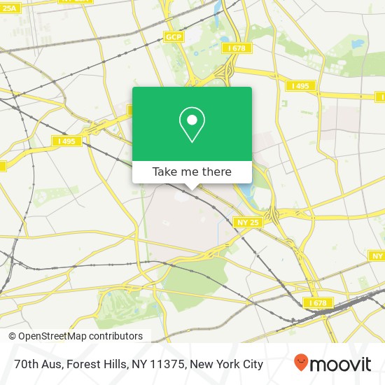 70th Aus, Forest Hills, NY 11375 map