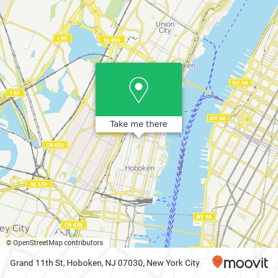 Mapa de Grand 11th St, Hoboken, NJ 07030