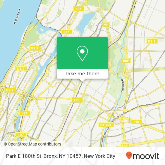 Mapa de Park E 180th St, Bronx, NY 10457