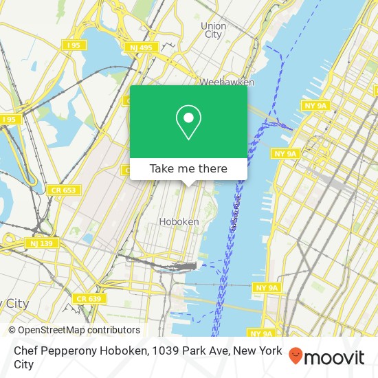 Mapa de Chef Pepperony Hoboken, 1039 Park Ave