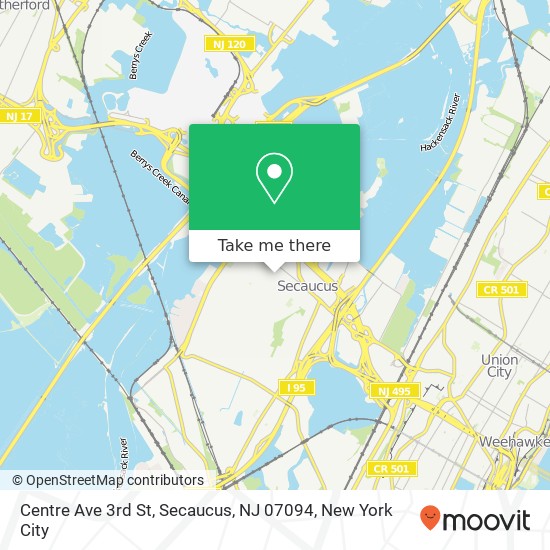 Centre Ave 3rd St, Secaucus, NJ 07094 map