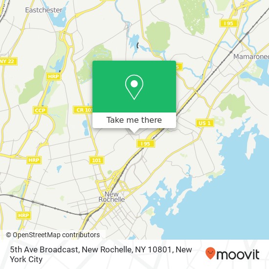 Mapa de 5th Ave Broadcast, New Rochelle, NY 10801