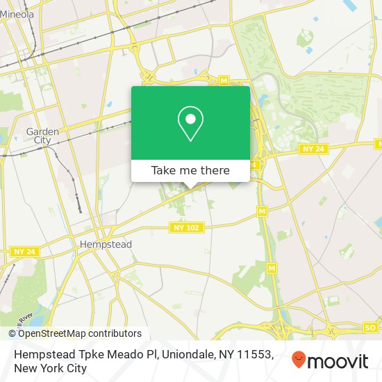 Mapa de Hempstead Tpke Meado Pl, Uniondale, NY 11553