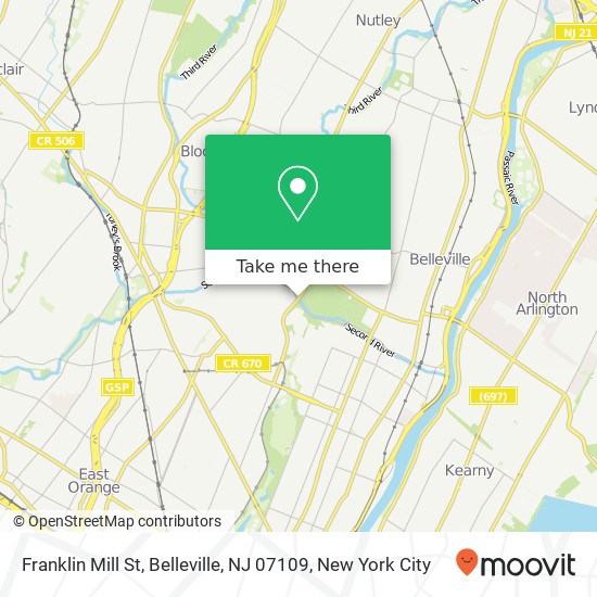 Mapa de Franklin Mill St, Belleville, NJ 07109