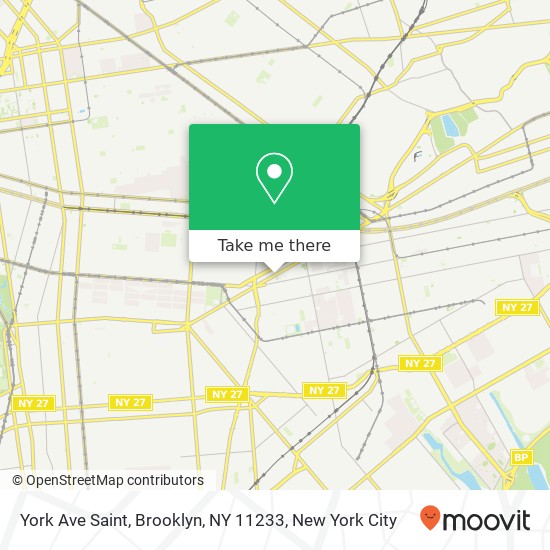 Mapa de York Ave Saint, Brooklyn, NY 11233