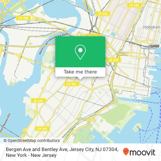 Bergen Ave and Bentley Ave, Jersey City, NJ 07304 map