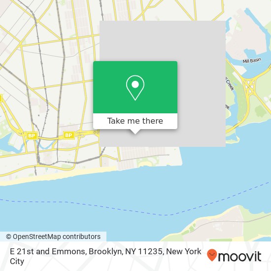 Mapa de E 21st and Emmons, Brooklyn, NY 11235
