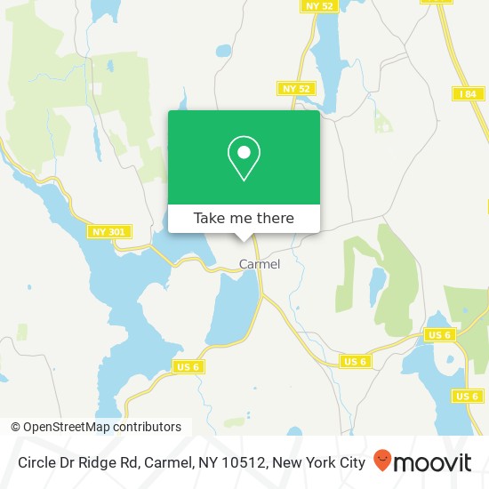 Mapa de Circle Dr Ridge Rd, Carmel, NY 10512