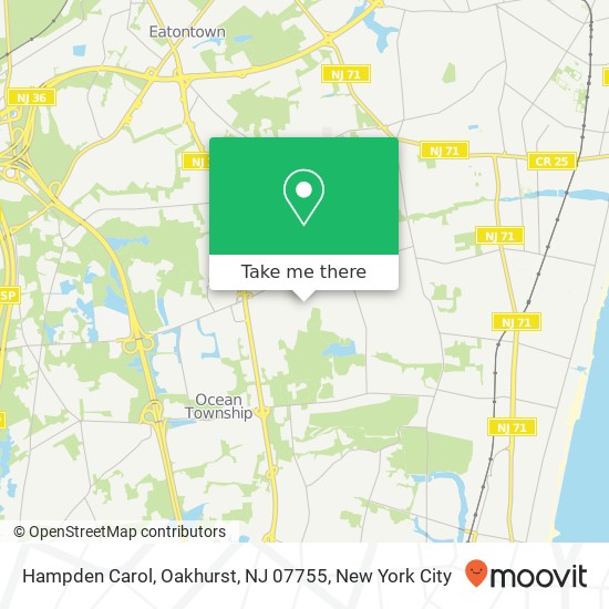 Mapa de Hampden Carol, Oakhurst, NJ 07755