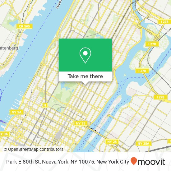 Park E 80th St, Nueva York, NY 10075 map