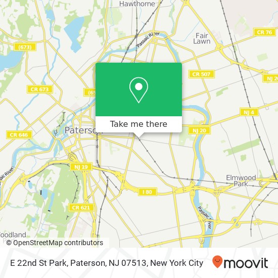 Mapa de E 22nd St Park, Paterson, NJ 07513