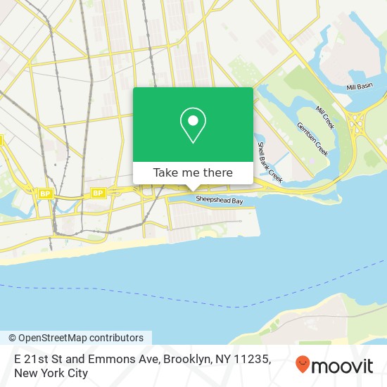 Mapa de E 21st St and Emmons Ave, Brooklyn, NY 11235