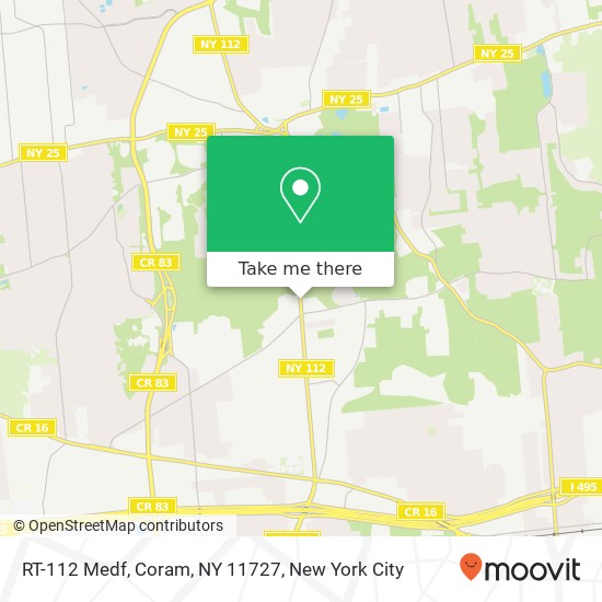 Mapa de RT-112 Medf, Coram, NY 11727