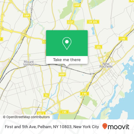 Mapa de First and 5th Ave, Pelham, NY 10803