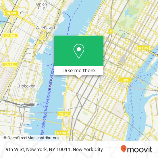9th W St, New York, NY 10011 map