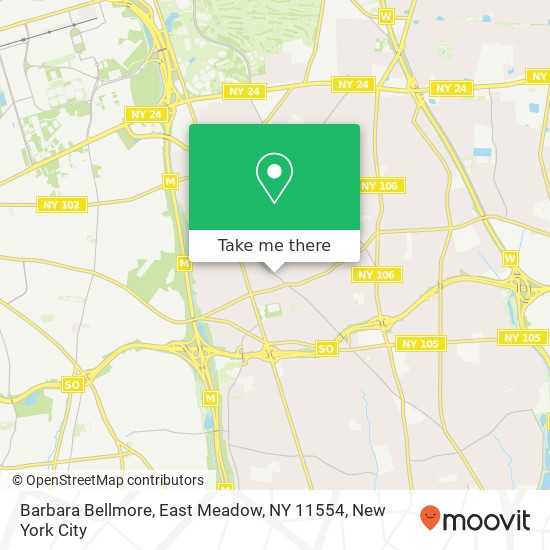 Mapa de Barbara Bellmore, East Meadow, NY 11554