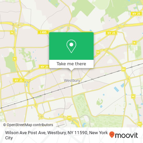 Mapa de Wilson Ave Post Ave, Westbury, NY 11590