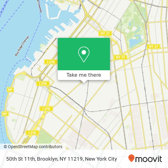 50th St 11th, Brooklyn, NY 11219 map