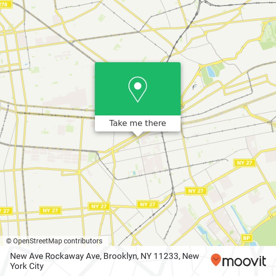 Mapa de New Ave Rockaway Ave, Brooklyn, NY 11233