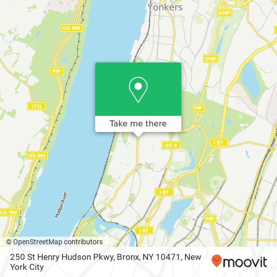 Mapa de 250 St Henry Hudson Pkwy, Bronx, NY 10471