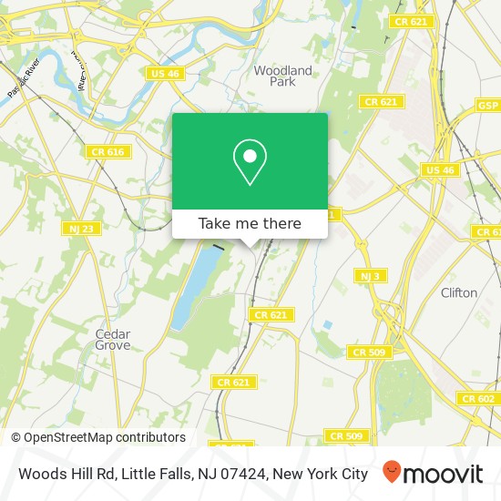 Mapa de Woods Hill Rd, Little Falls, NJ 07424