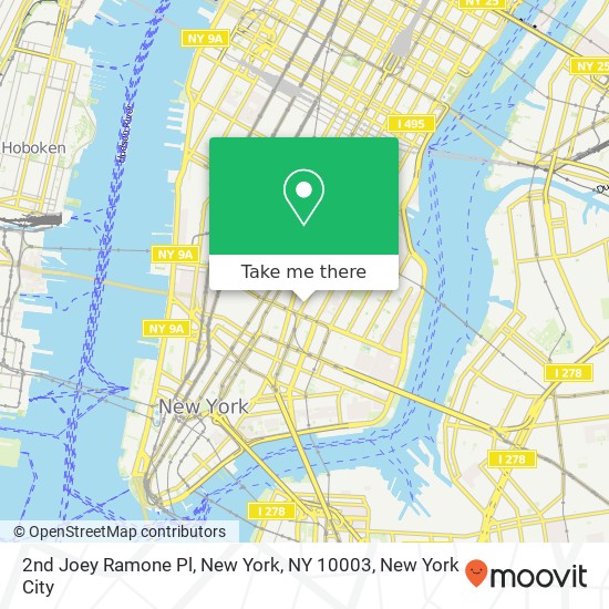 Mapa de 2nd Joey Ramone Pl, New York, NY 10003