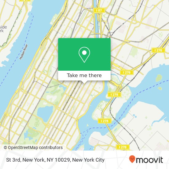 St 3rd, New York, NY 10029 map