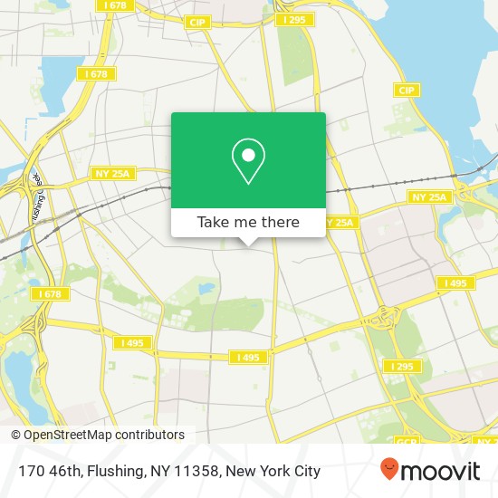 170 46th, Flushing, NY 11358 map