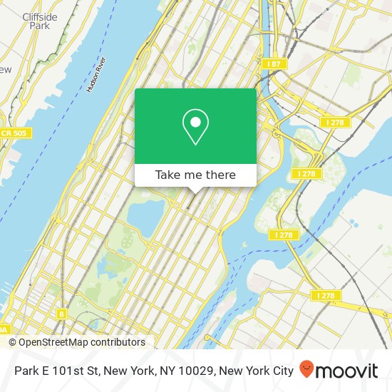 Mapa de Park E 101st St, New York, NY 10029