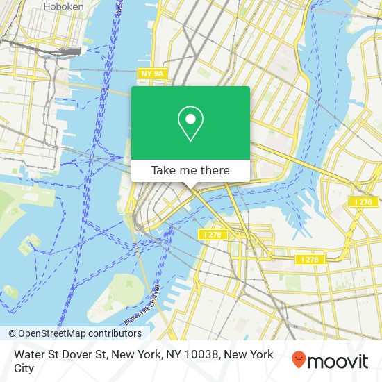 Water St Dover St, New York, NY 10038 map