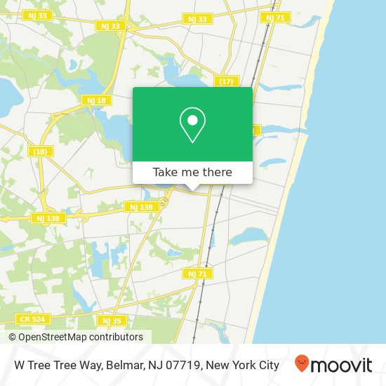 Mapa de W Tree Tree Way, Belmar, NJ 07719