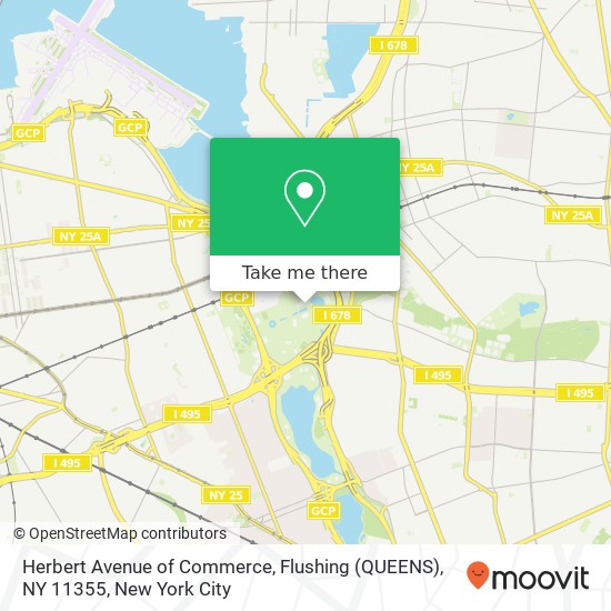 Mapa de Herbert Avenue of Commerce, Flushing (QUEENS), NY 11355