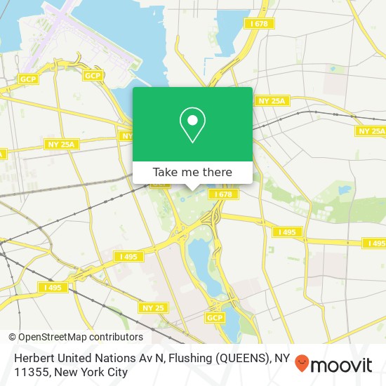Mapa de Herbert United Nations Av N, Flushing (QUEENS), NY 11355